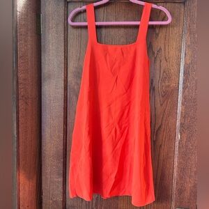 MANGO square neck red mini dress - size L